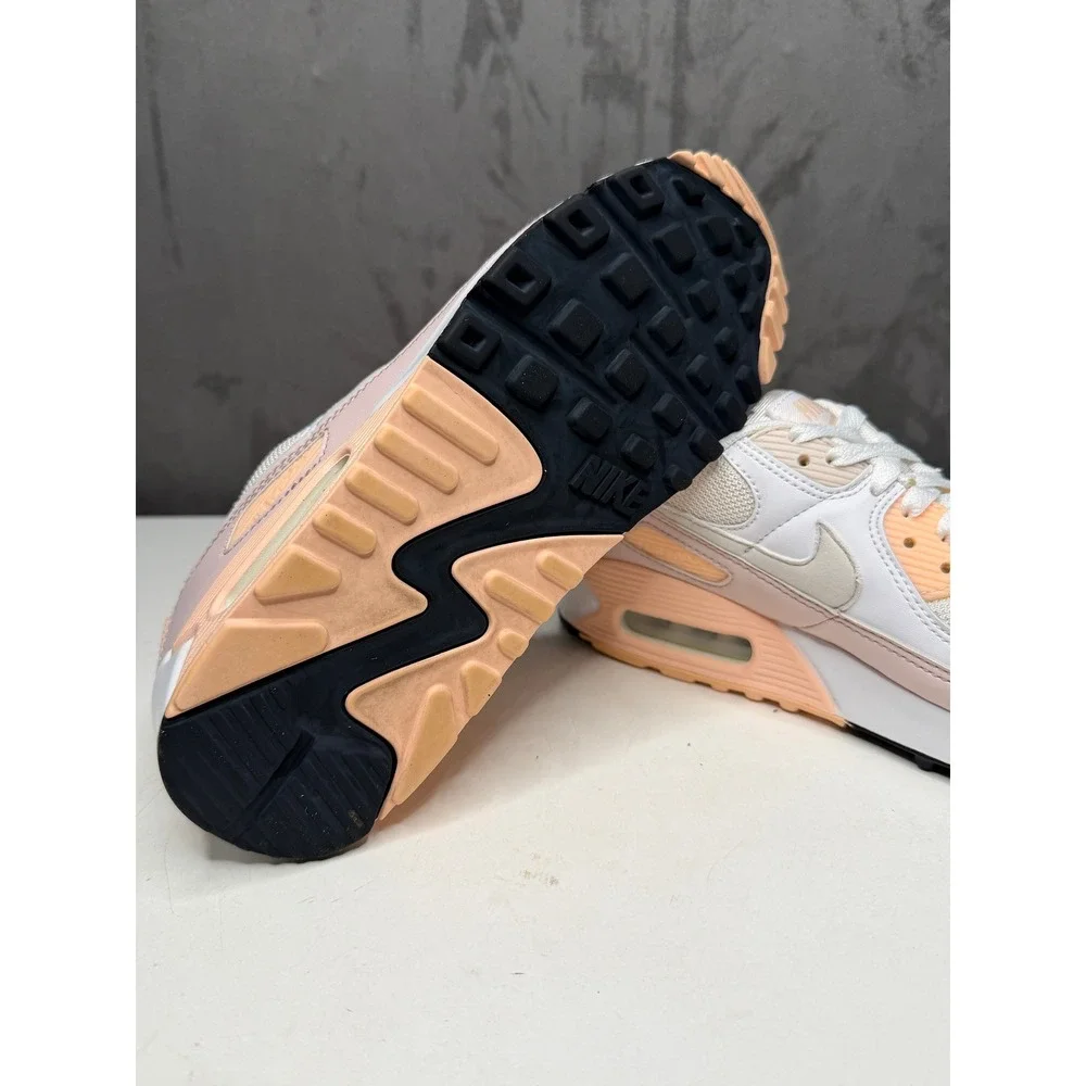 Nike Women’s Air Max 90 Sneakers in White and Peach - Picture 6 of 9